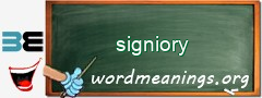 WordMeaning blackboard for signiory